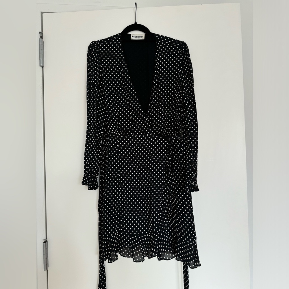 Essentiel Antwerp Black Wrap Dress sz 38